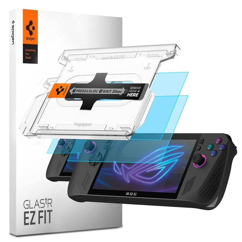 Spigen GLAS.TR EZ FIT 2 vnt. – Grūdintas stiklas, skirtas ASUS ROG Ally X (2 vnt.)