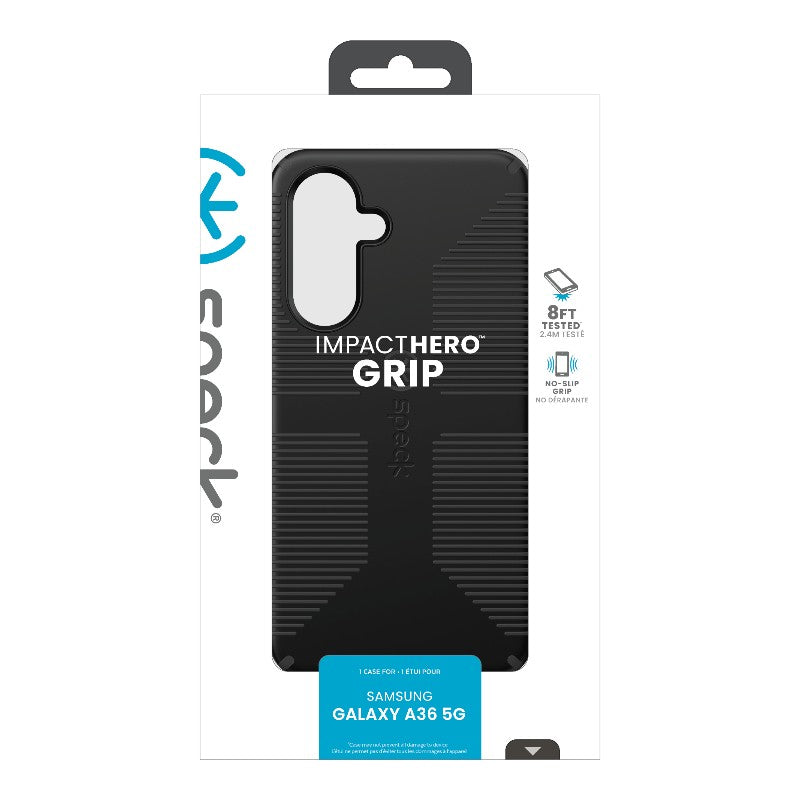 Speck Impacthero Grip – Dėklas skirtas Samsung Galaxy A36 5G / A56 5G (Juodas)