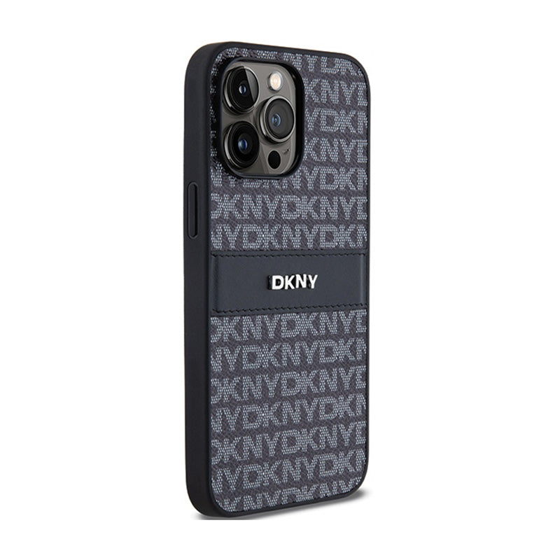 DKNY odos mono juostelės ir metalo logotipas – „iPhone 14 Pro Max“ dėklas (juodas)