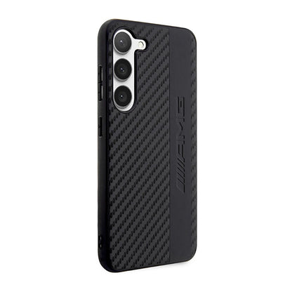 AMG Carbon Stripe & Embossed – dėklas, skirtas „Samsung Galaxy S23+“ (juodas)