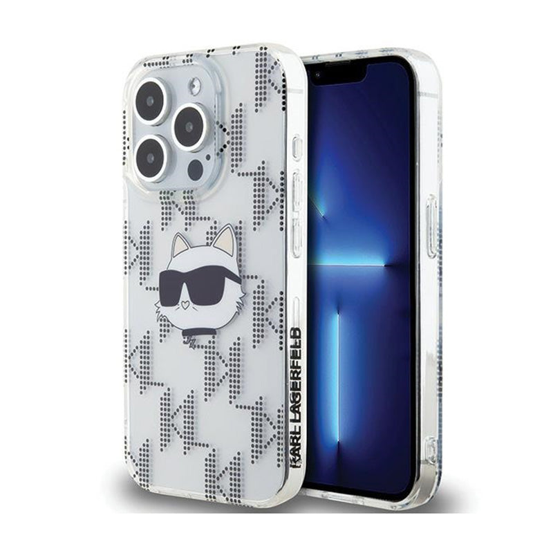 Karl Lagerfeld IML Choupette Head & Monogram – iPhone 15 Pro Max dėklas (permatomas)