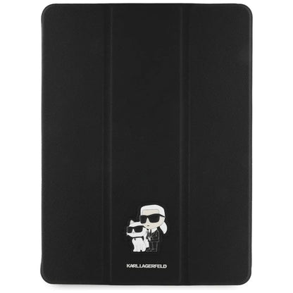 Karl Lagerfeld Knygos tipo dėklas Saffiano magnetinis Karl & Choupette - skirtas iPad Air 13” M3 (2025) / iPad Air 13” M2 (2024) (juoda)