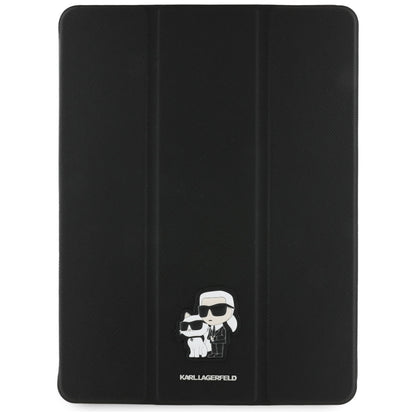 Karl Lagerfeld Knygos tipo dėklas Saffiano magnetinis Karl & Choupette - skirtas iPad Air 13” M3 (2025) / iPad Air 13” M2 (2024) (juoda)