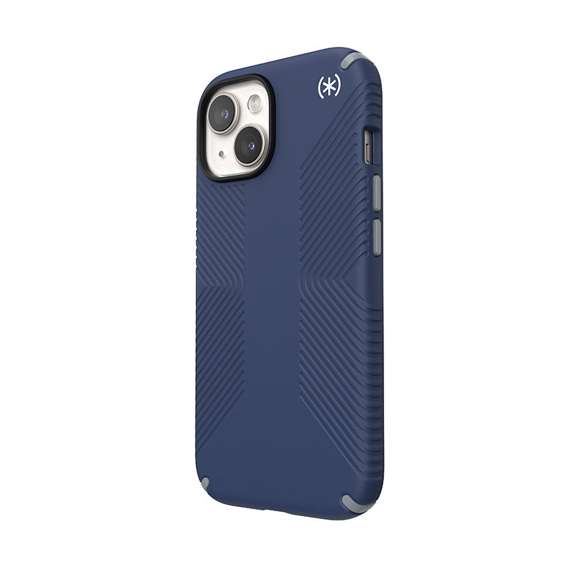 Speck Presidio2 Grip Magsafe – dėklas, skirtas iPhone 16e / iPhone 15 / iPhone 14 / iPhone 13 (Coastal Blue / Dustgrey / White)