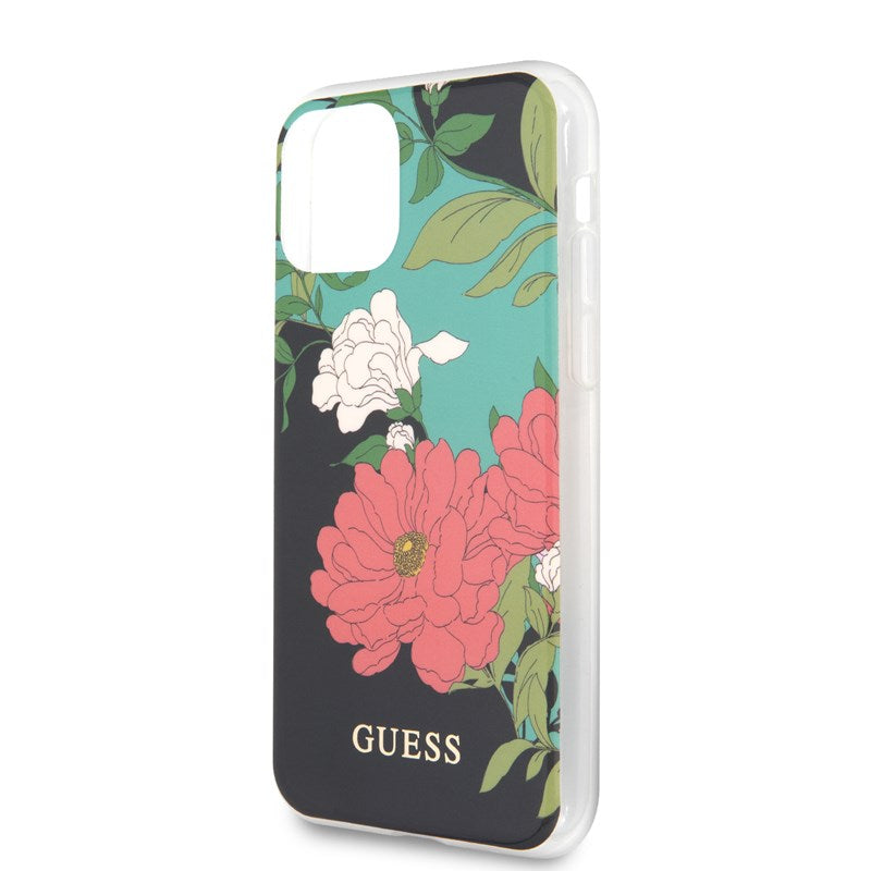 Guess Flower Case N1 – dėklas, skirtas „iPhone 11 Pro“ (juodas)