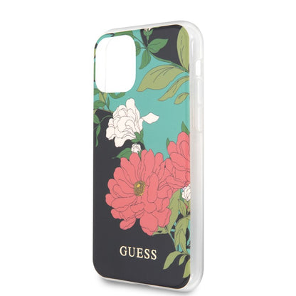 Guess Flower Case N1 – dėklas, skirtas „iPhone 11 Pro“ (juodas)