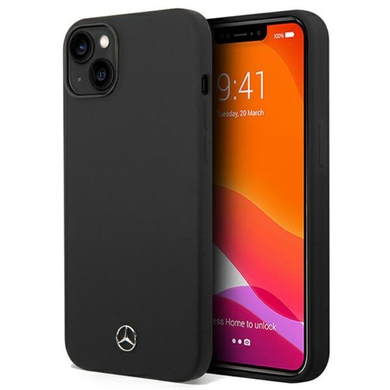 Mercedes Silicone Line – dėklas skirtas iPhone 14 Plus (juoda)