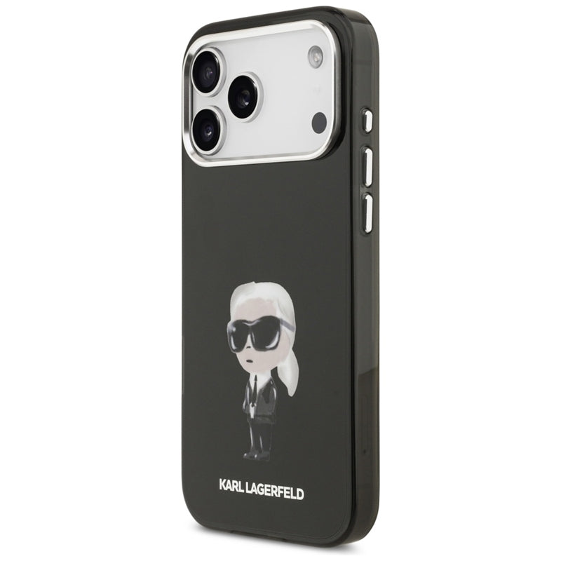 Karl Lagerfeld IML Aquarelle Karl & Logo MagSafe - dėklas iPhone 17 Pro Max (juodas)