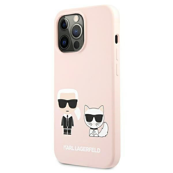 Karl Lagerfeld Silikoninis Karl & Choupette Magsafe – dėklas skirtas iPhone 13 (rožinis)