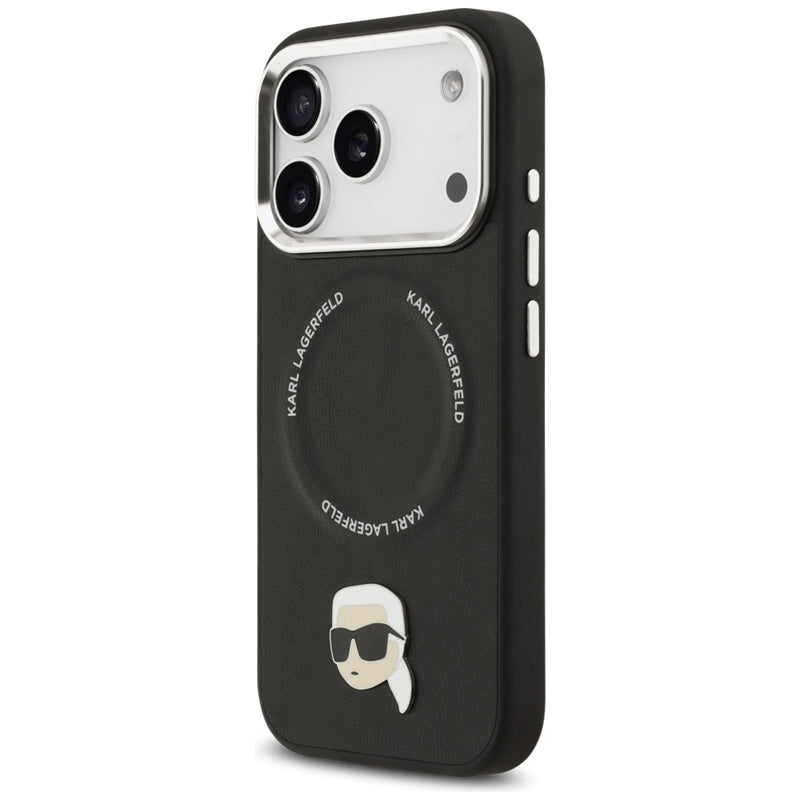 Karl Lagerfeld Karl Pin MagSafe – dėklas iPhone 17 Pro (juodas)