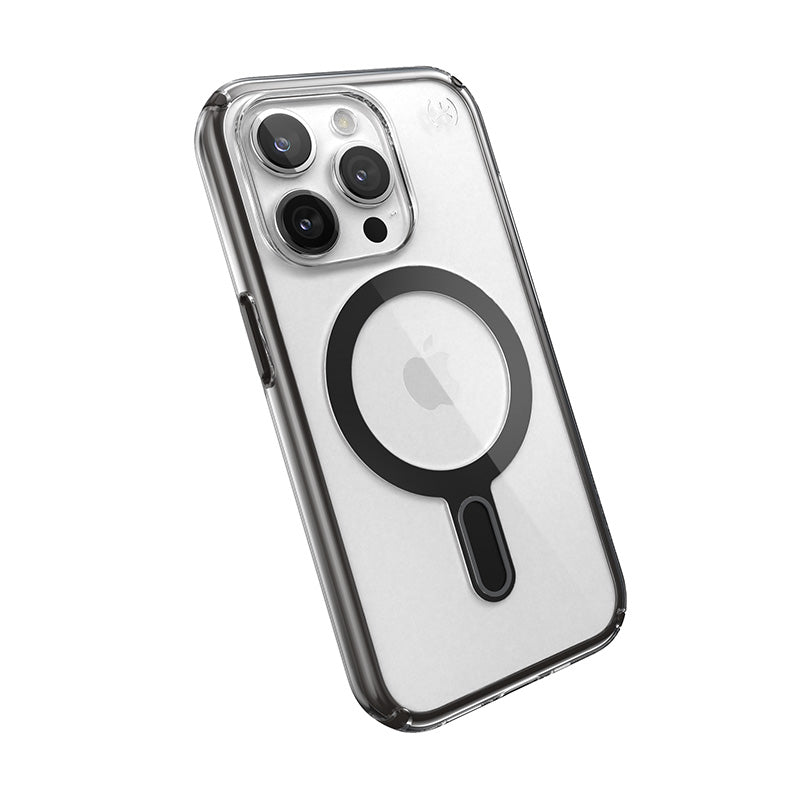 Speck Presidio Perfect-Clear ClickLock & Magsafe – Dėklas iPhone 15 Pro (Skaidrus / Matinis juodas / Tamsiai pilkas)