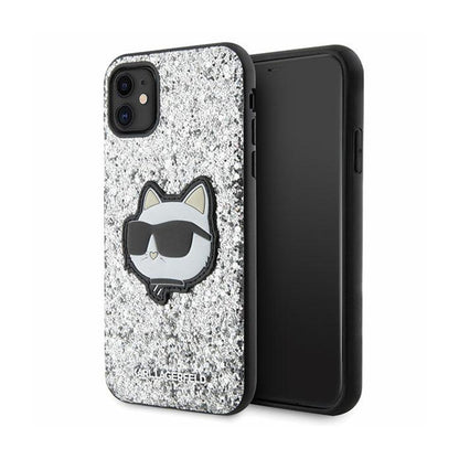 Karl Lagerfeld NFT Glitter Choupette Patch – dėklas, skirtas iPhone 11 (sidabrinis)