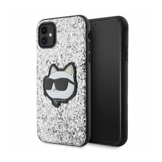 Karl Lagerfeld NFT Glitter Choupette Patch – dėklas, skirtas iPhone 11 (sidabrinis)