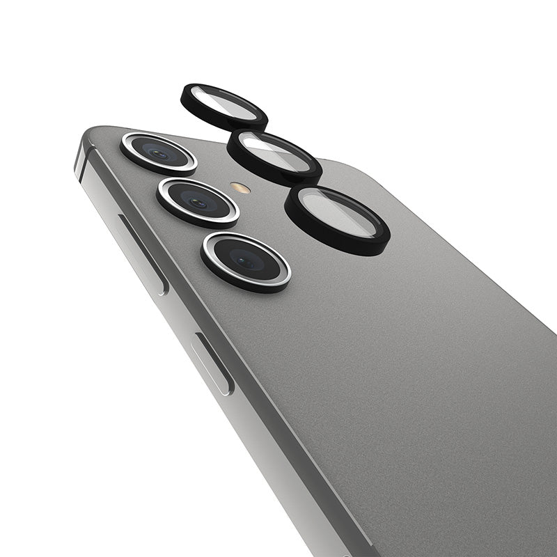 Case-Mate aliuminio žiedinis objektyvo apsauga – apsauginis stiklas, skirtas Samsung Galaxy S24+ kameros objektyvui (juoda)