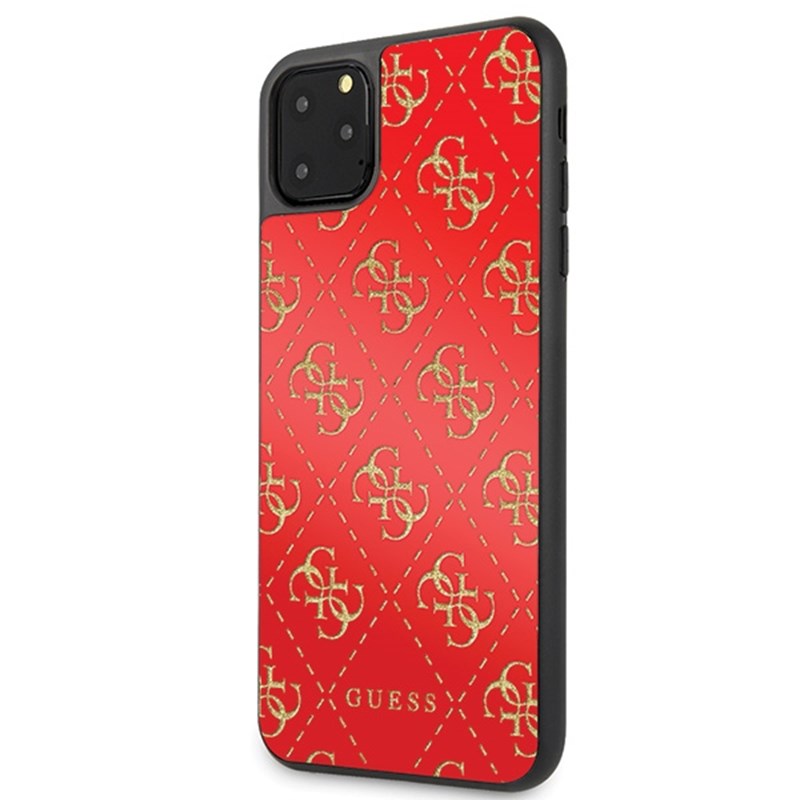 Guess Double Layer Glitter Case Peony G – dėklas, skirtas iPhone 11 Pro Max (raudonas)