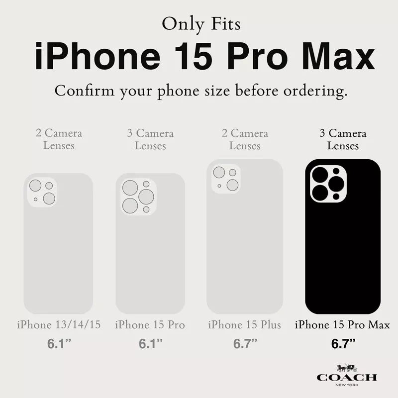 Dėklas Coach Folio Signature C – 2-in-1 dėklas su atverčiamu dangteliu iPhone 15 Pro Max (įdegio spalvos)