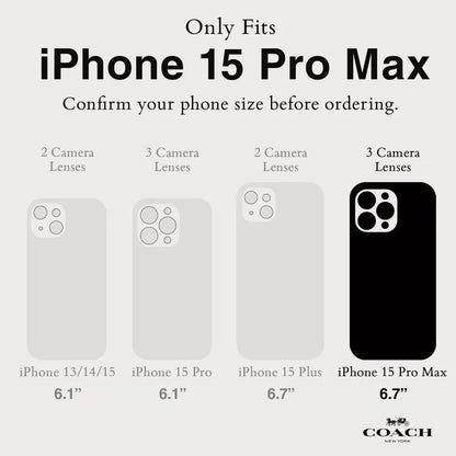 Dėklas Coach Folio Signature C – 2-in-1 dėklas su atverčiamu dangteliu iPhone 15 Pro Max (įdegio spalvos)