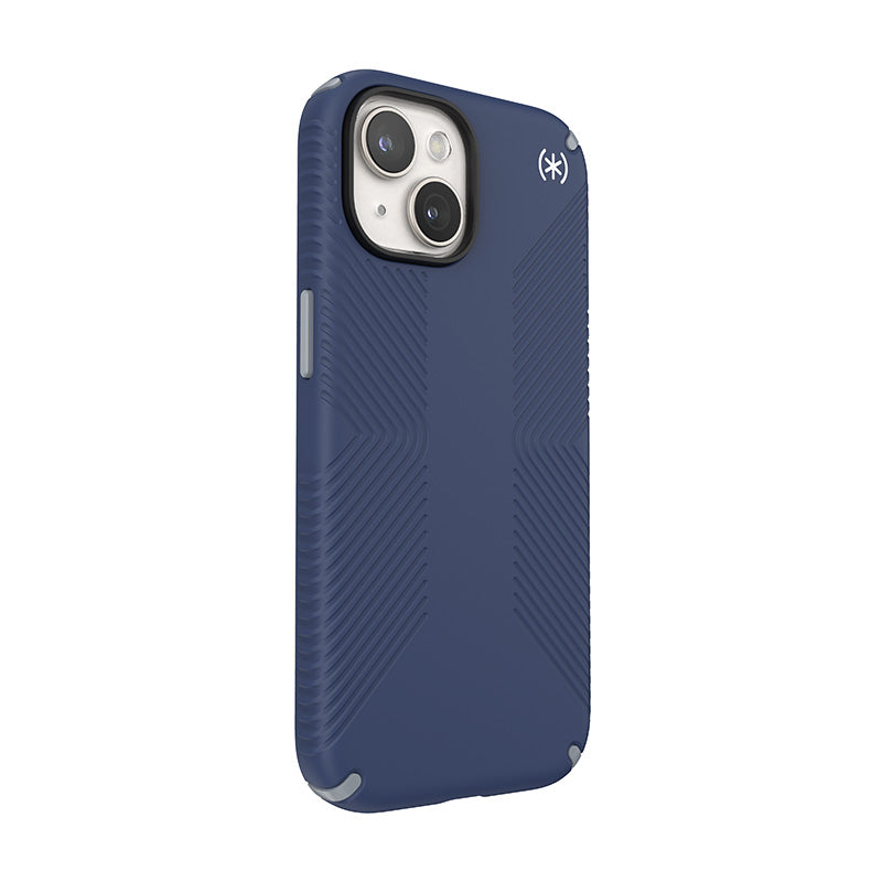 Speck Presidio2 Grip Magsafe – dėklas, skirtas iPhone 16e / iPhone 15 / iPhone 14 / iPhone 13 (Coastal Blue / Dustgrey / White)
