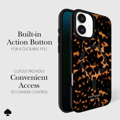 Kate Spade New York Protective MagSafe – dėklas iPhone 16 Plus (vėžlio šarvo raštas)