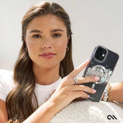 Case-Mate Karat MagSafe – dėklas, skirtas „iPhone 16“, su perlo inkrustacija („A Touch of Pearl“)