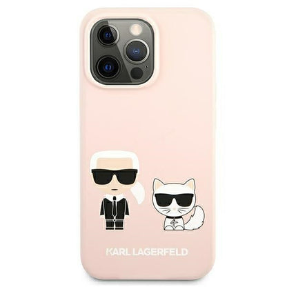 Karl Lagerfeld Silikoninis Karl & Choupette Magsafe – dėklas skirtas iPhone 13 (rožinis)