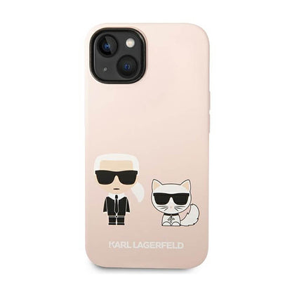 Karl Lagerfeld Liquid Silicone Karl & Choupette MagSafe – dėklas, skirtas iPhone 14 Plus (rožinės spalvos)