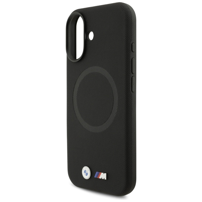 BMW M FW Metal Logo MagSafe dėklas iPhone 17 (juodas)