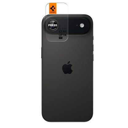 Spigen Optik Pro L-Series Glas.TR EZ Fit 2-Pack – Objektyvo apsauginis stiklas skirtas iPhone Air (2 vnt.) (Juoda / Raudona)