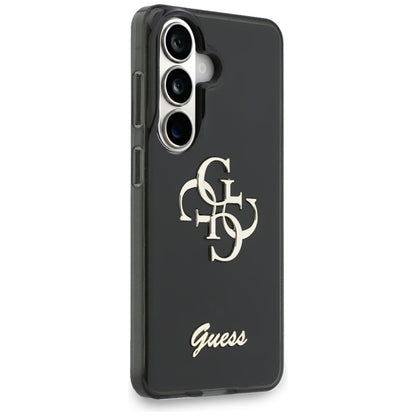 Guess IML Big Metal 4G Script – Samsung Galaxy S26 dėklas (juodas)
