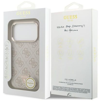 Guess 4G Triangle Logo MagSafe - Dėklas iPhone 17 Pro (rožinis)