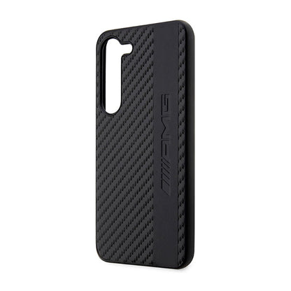 AMG Carbon Stripe & Embossed – dėklas, skirtas „Samsung Galaxy S23+“ (juodas)