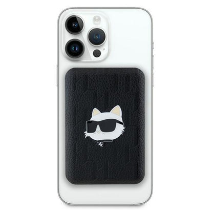Karl Lagerfeld Choupette Head Pin MagSafe – Belaidis įkroviklis 5000 mAh 15W (juodas)