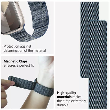 Crong Melange – magnetinė apyrankė, skirta „Apple Watch“ 44/45/46/49 mm („Blue Mélange“)