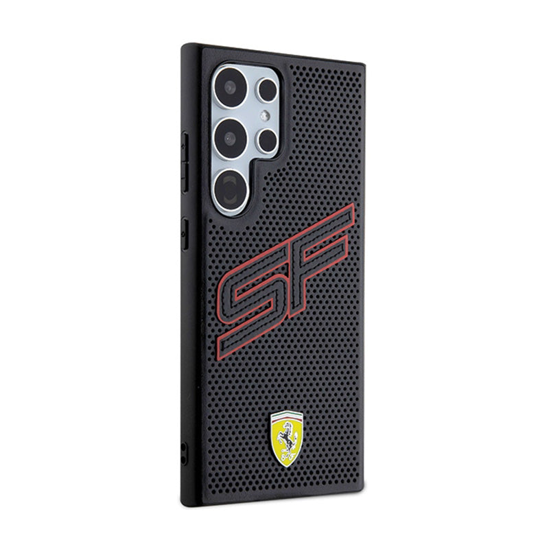 Ferrari Big SF Perforated – dėklas Samsung Galaxy S24 Ultra (juodas)