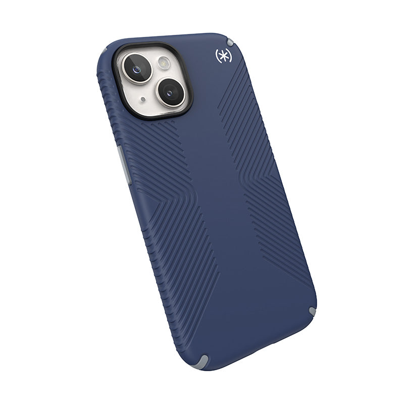 Speck Presidio2 Grip Magsafe – dėklas, skirtas iPhone 16e / iPhone 15 / iPhone 14 / iPhone 13 (Coastal Blue / Dustgrey / White)