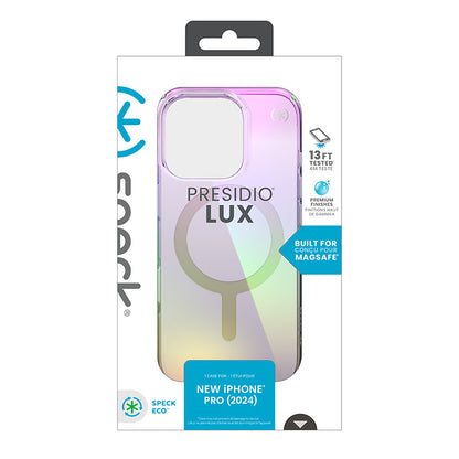 Speck Presidio2 Lux MagSafe - iPhone 16 Pro dėklas (Amazing Purple / Clear)