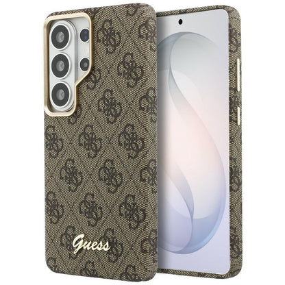 Guess 4G Script MagSafe dėklas – Samsung Galaxy S26 Ultra (rudos spalvos)