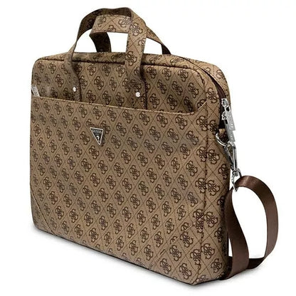 Guess Saffiano 4G Triangle Logo kompiuterio krepšys – nešiojamojo kompiuterio krepšys 15”/16” (ruda)