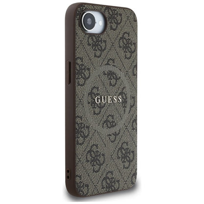 Guess 4G Ring Classic Logo MagSafe – „iPhone 16e“ dėklas (rudas)