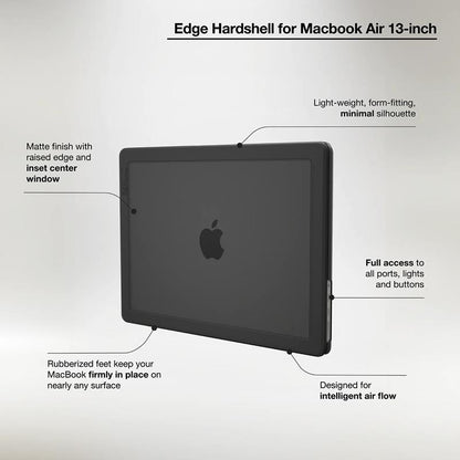Incase Edge kietasis dėklas – Dėklas, skirtas MacBook Air 13" M4 (2025) / M3 (2024) / M2 (2022) (Juodas)