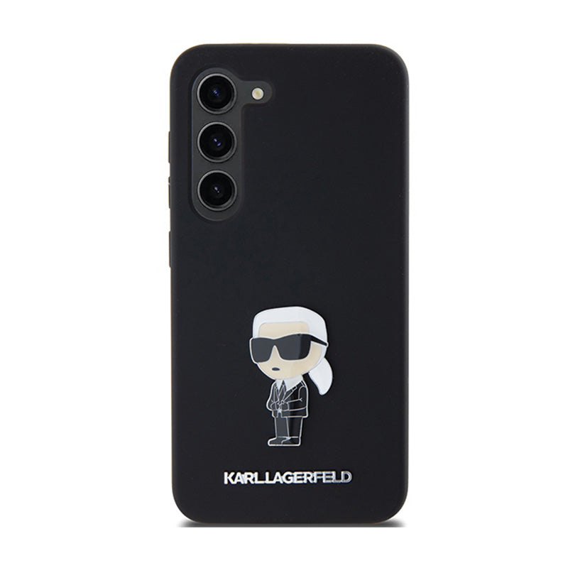 Karl Lagerfeld Silikoninis Ikonik Metalinis Kaištis – Dėklas Samsung Galaxy S24+ (juodas)