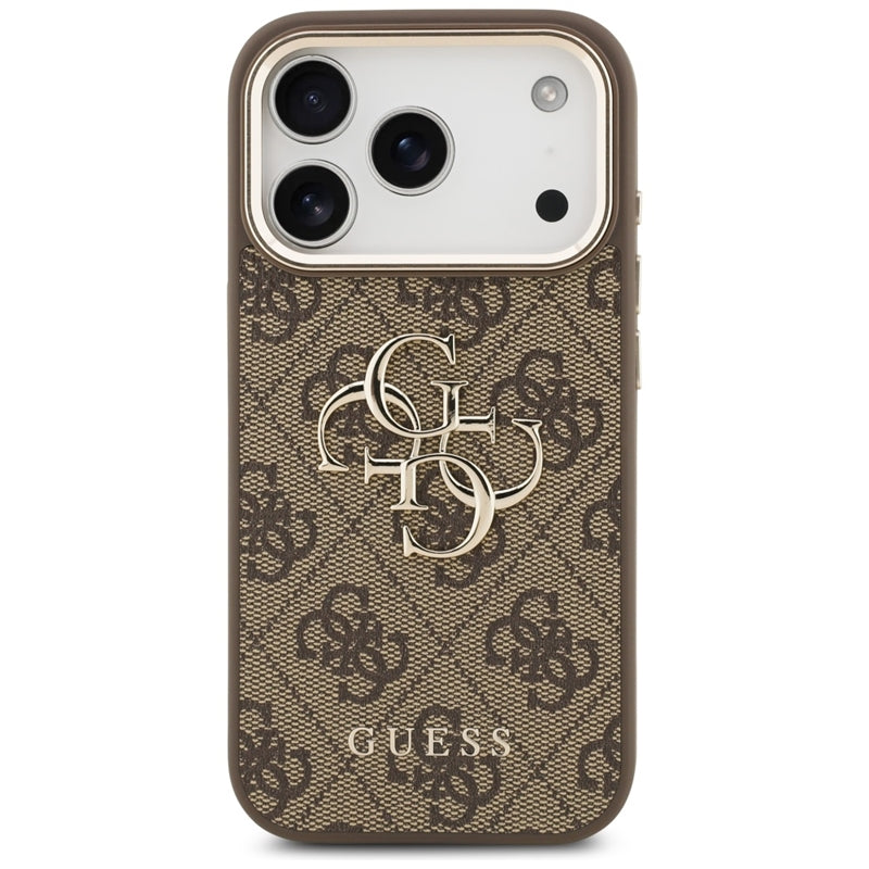 Guess 4G Big 4G Classic Logo dėklas iPhone 17 Pro Max (rudos / auksinės)