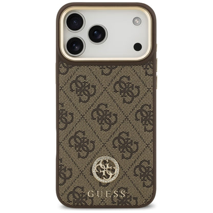 Guess 4G Strass Logo MagSafe - Dėklas iPhone 17 Pro Max (Ruda)