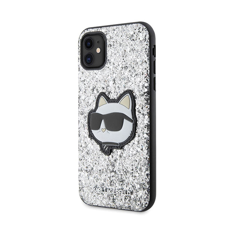 Karl Lagerfeld NFT Glitter Choupette Patch – dėklas, skirtas iPhone 11 (sidabrinis)