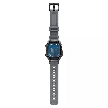 Spigen Rugged Armor Pro – dirželis su dėklu, skirtas „Apple Watch 10“ 46 mm (tamsiai pilka)