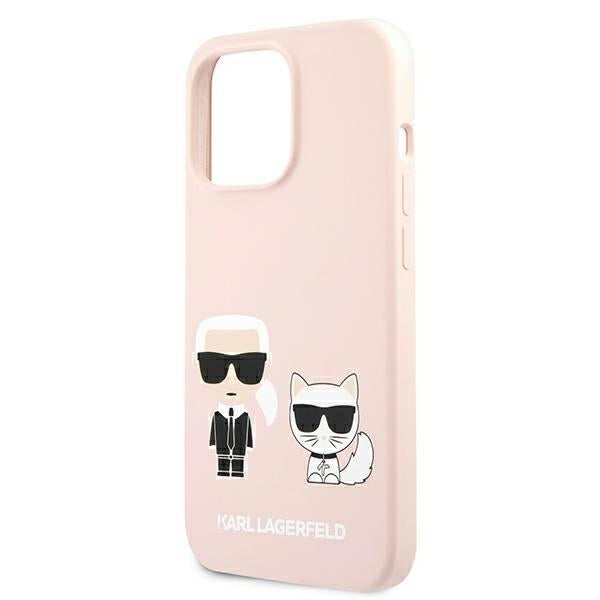 Karl Lagerfeld Silikoninis Karl & Choupette Magsafe – dėklas skirtas iPhone 13 (rožinis)