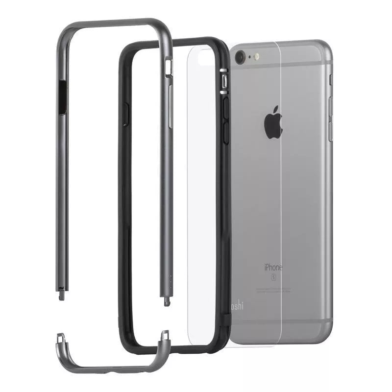 Moshi iGlaze Luxe - Metalinis Bamperio Dėklas, skirtas iPhone 6s Plus / iPhone 6 Plus (titano pilka)