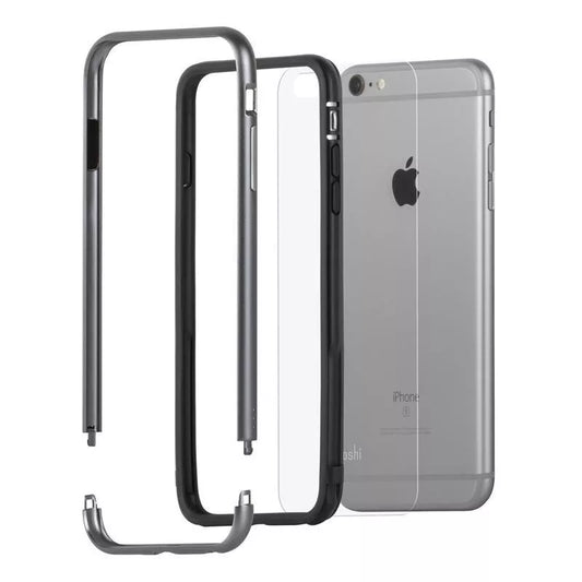 Moshi iGlaze Luxe - Metalinis Bamperio Dėklas, skirtas iPhone 6s Plus / iPhone 6 Plus (titano pilka)