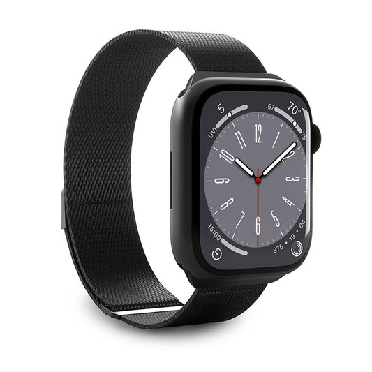Puro Milanezės magnetinė nerūdijančio plieno apyrankė, skirta Apple Watch 38/40/41/42 mm (Juoda)