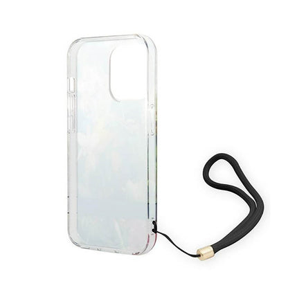 Guess Flower Cord – dėklas, skirtas „iPhone 14 Pro Max“ (mėlynas)